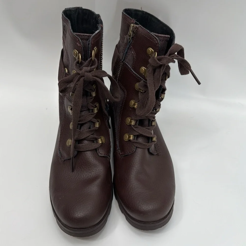 Sorel Women's Brown Emelie Conquest Boots Size 5 Zipper and Lace Up - Picture 4 of 14